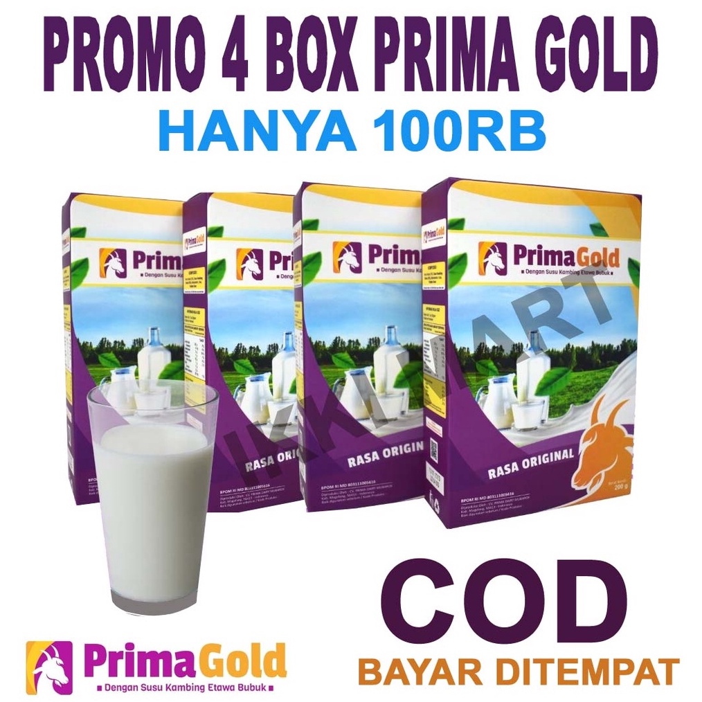 

12.12 FLASH SALE 4 BOX SUSU KAMBING ETAWA PRIMAGOLD SUSU PRIMA GOLD BUBUK !!!