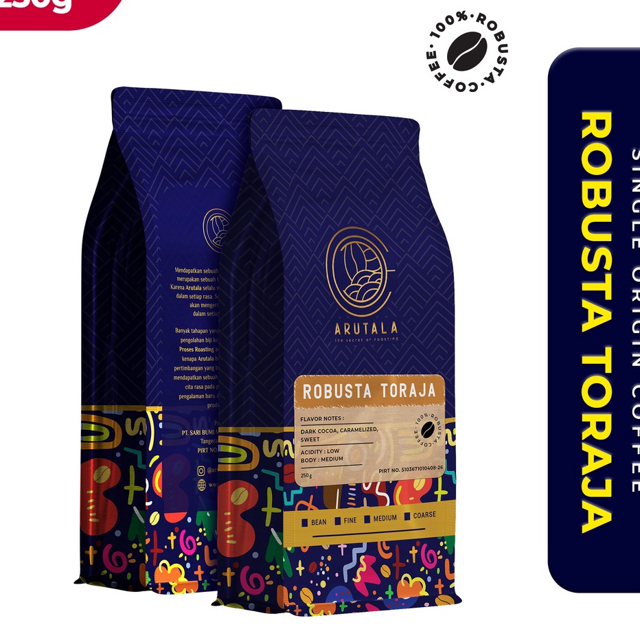 

↕Baru✵ ARUTALA Kopi Toraja Rantebua Robusta Coffee 250 gram M33 ➼