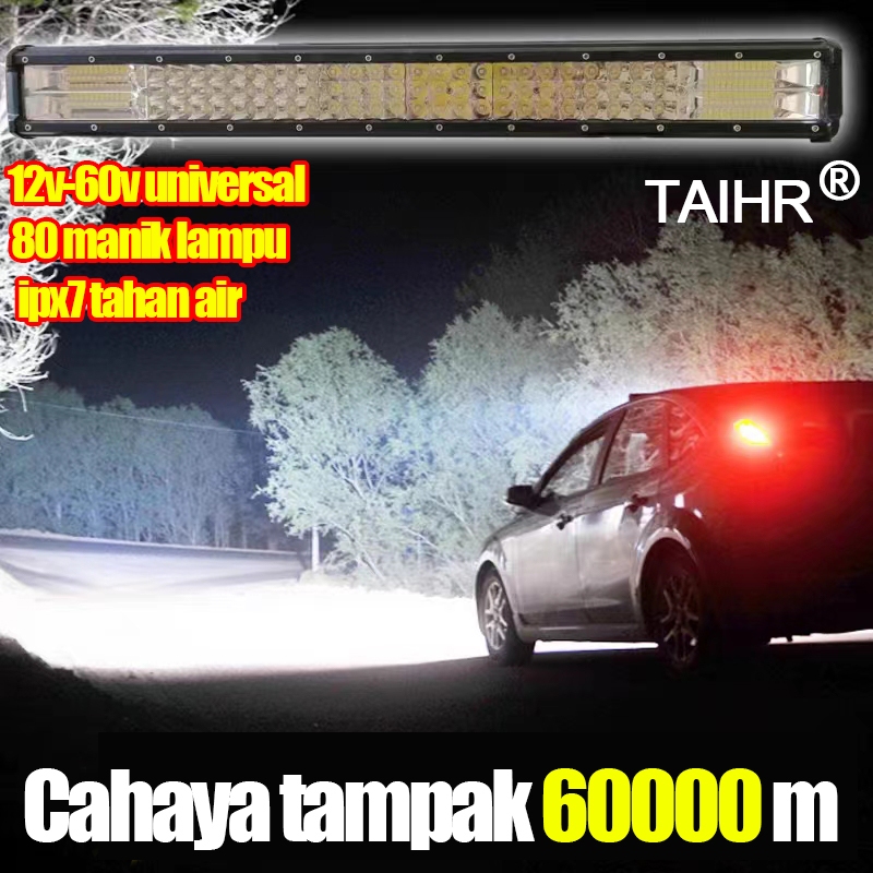 lampu led bar 60LED 29cm 12-80v 380w Untuk Truk Atv Off road Mobil lampu led sorot floodlight LAMPU 