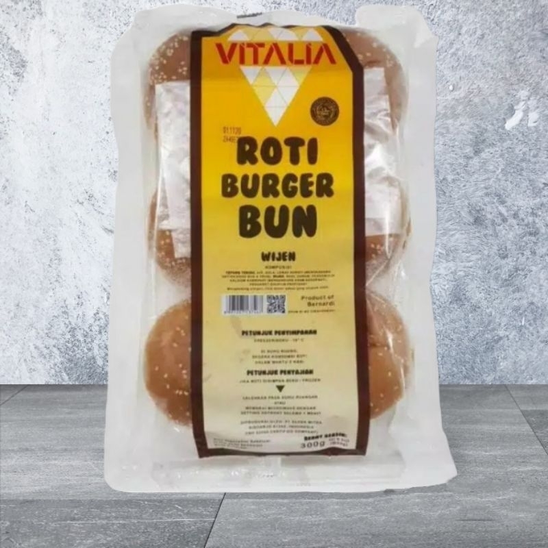 

VITALIA Roti Bun Burger Wijen 6's Produk Bernardi Berat isi 300gr