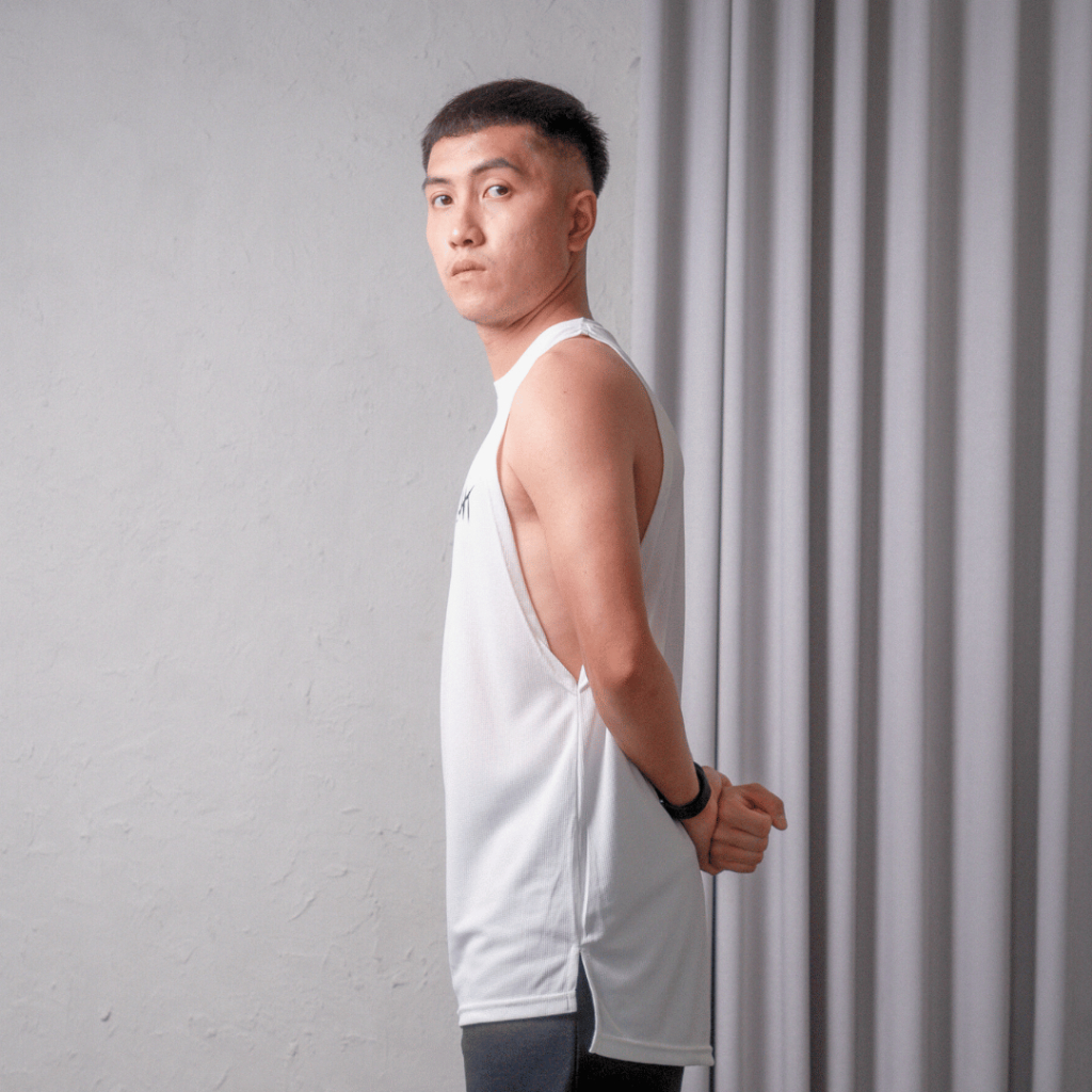 DONSON Sportswear Simple Low Cut Singlet Dalaman Tanktop Olahraga Kasual Sport Extra Fine Polyester White