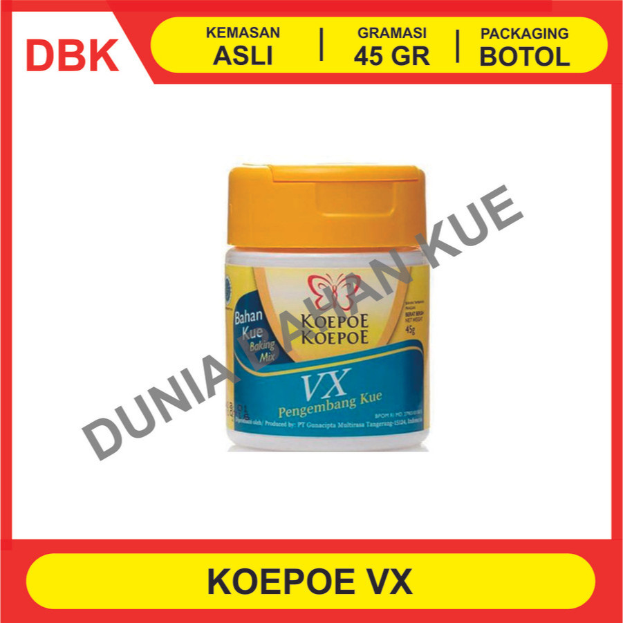 

VX KOEPOE KOEPOE 45 GR - 1 DUS 72 PCS / PENGEMBANG KUE KUPU KUPU VX