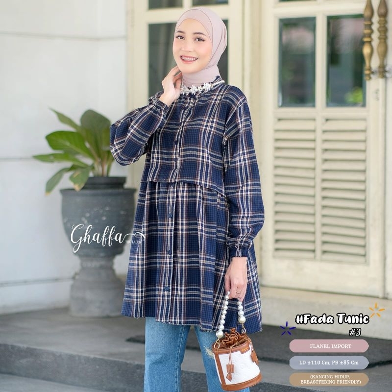 Fada Tunik #3 | Tunik Kotak Kotak Terbaru | Tunik Wanita Bahan Premium | Tunik Motif Kotak Kotak Fla