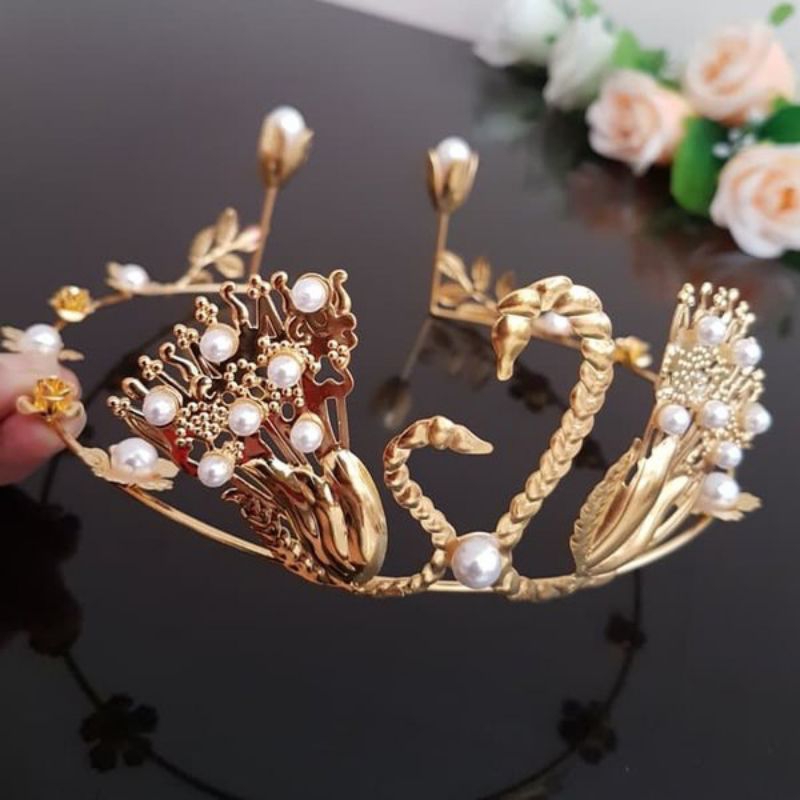 Mahkota angsa mutiara wedding perempun