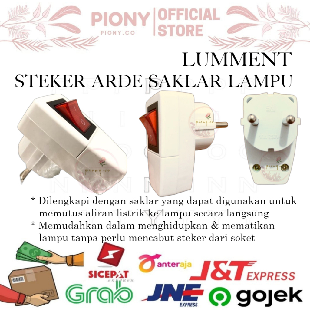 STEKER ARDE LAMPU ON OFF / COK COLOKAN LAMPU LUMMENT  / COLOKAN LISTRIK ON OFF / STEKER ARDE TERMINA