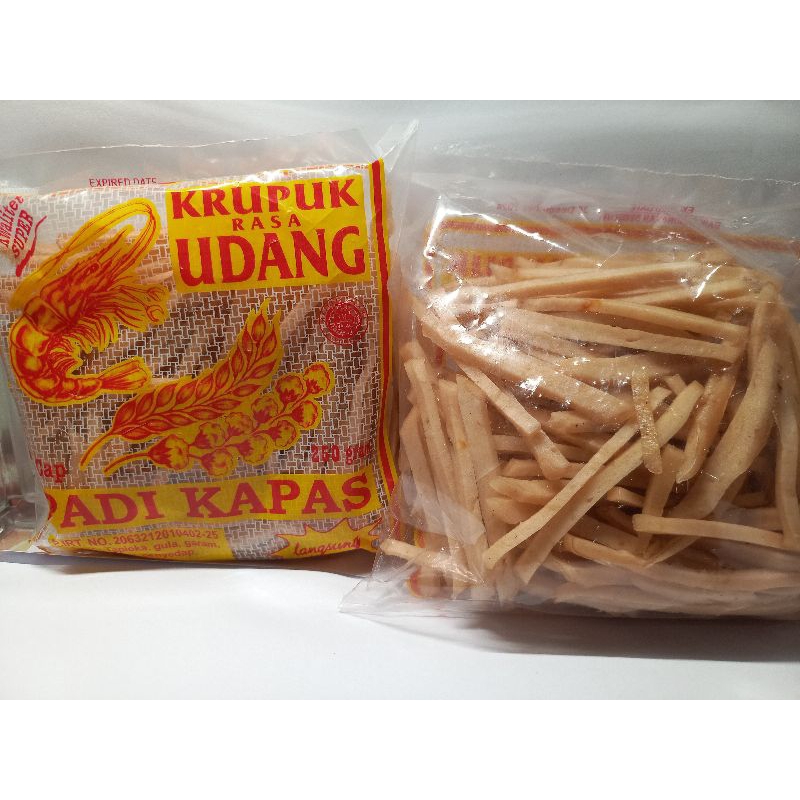 

KRUPUK STIK RASA UDANG CAP PADI KAPAS KHAS INDRAMAYU BISA BUAT SEBLAK