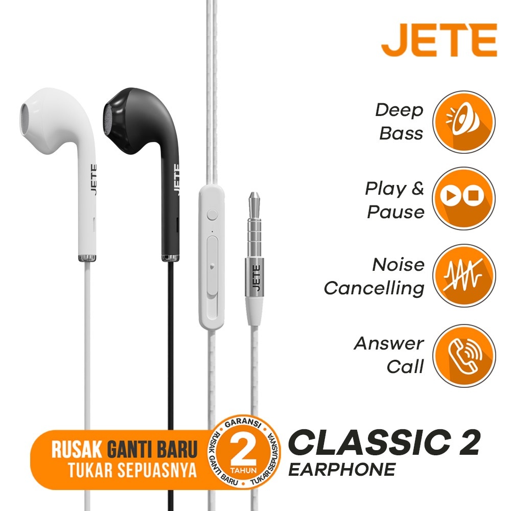 JETE Headset Earphone Stereo JETE Classic 2 - GARANSI 2 TAHUN