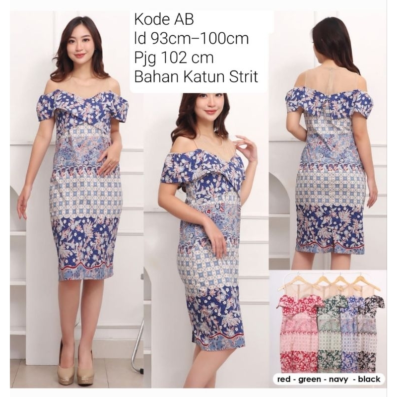 Yuna-Dress Batik Pesta/Drees batik modern wanita