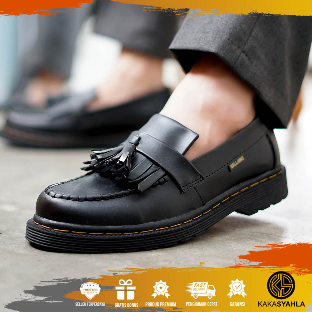 KS x GUERO - Sepatu Docmart Pria - Pantofel Formal Kerja Kantor - Kondangan Hitam Coklat Polos Panto