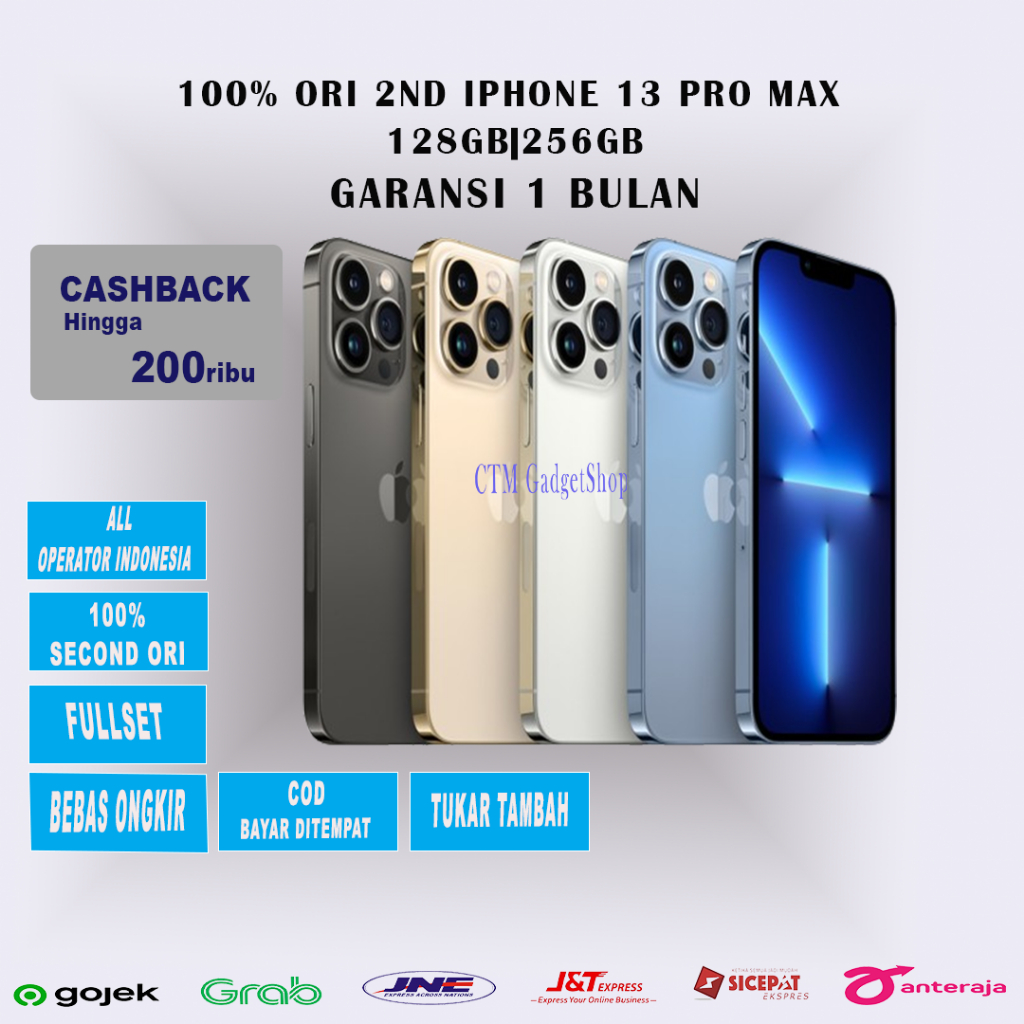 100% Ori Iphone 13 Pro Max 128GB|256GB - Second Fullset - Garansi