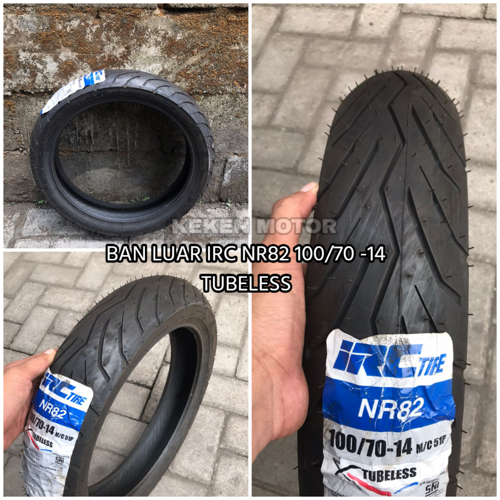 BAN IRC BAN LUAR 100/70 -14 NR82 TUBELESS || BAN IRC BAN LUAR DEPAN BELAKANG MATIC 100/70 -14 NR82 T