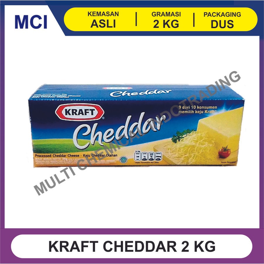 

KEJU KRAFT CHEDDAR CHEDAR CHEESE KRAFT 2 KG - 1 DUS 8 PCS