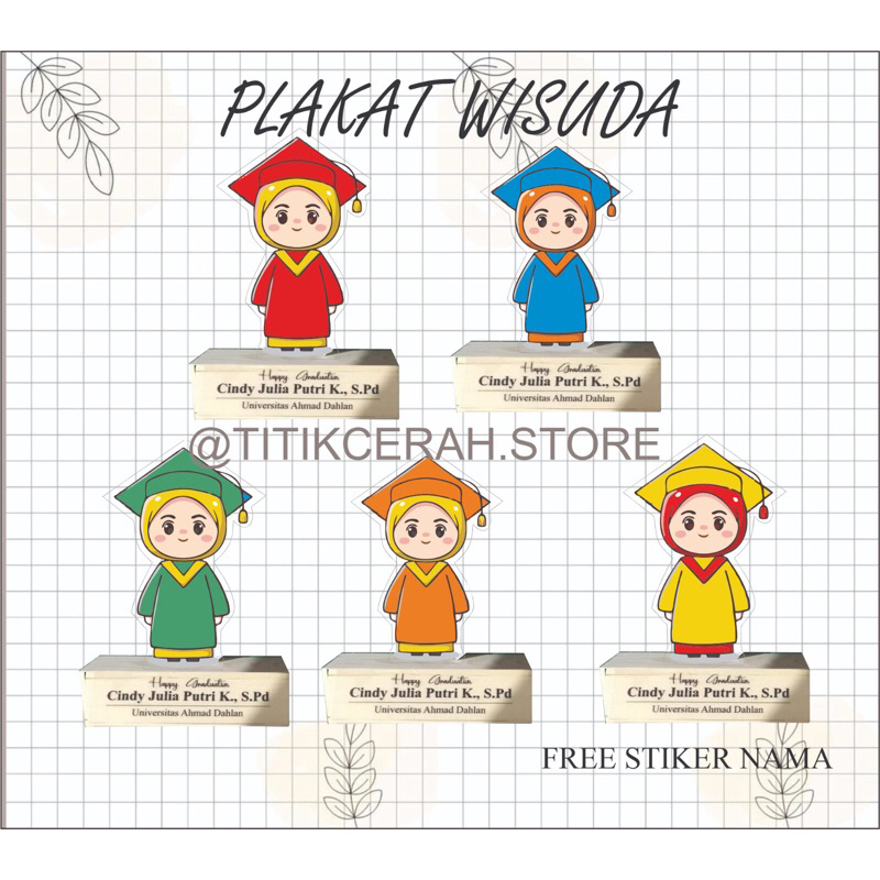 Plakat wisuda akrilik (plakat wisuda) Kado wisuda Piala wisuda termurah gift happy graduation