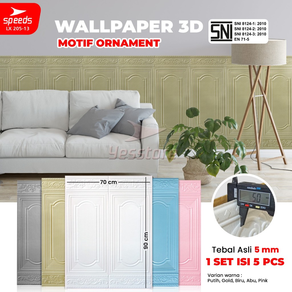SPEEDS SNI Wallpaper 3D Foam Motif Jendela Wallpaper Dinding Waterproof Sticker Dinding Berstandar 2