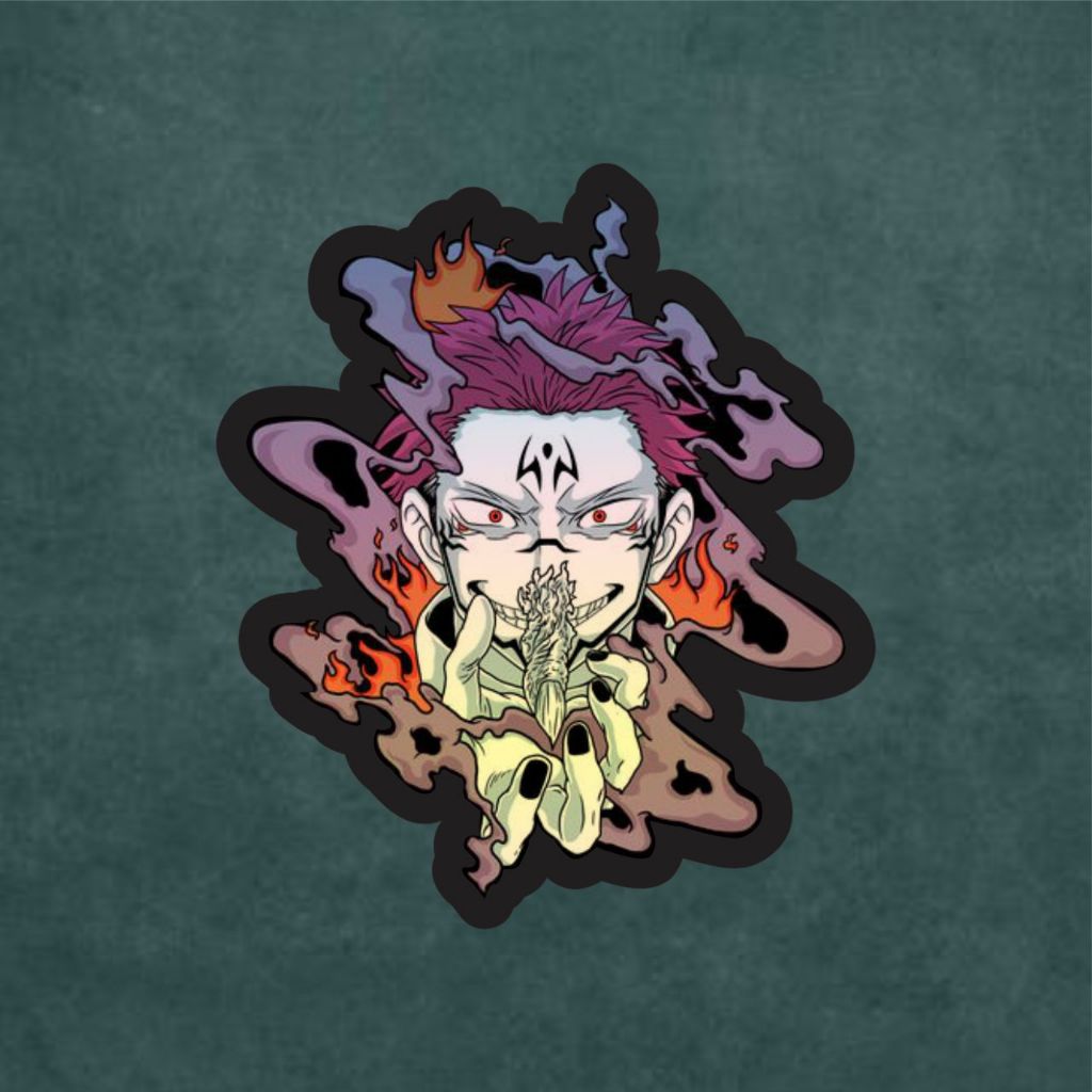 

Stiker Anime Hologram Domain Sukuna Jujutsu Kaisen Case Hp dan Laptop 7 Cm