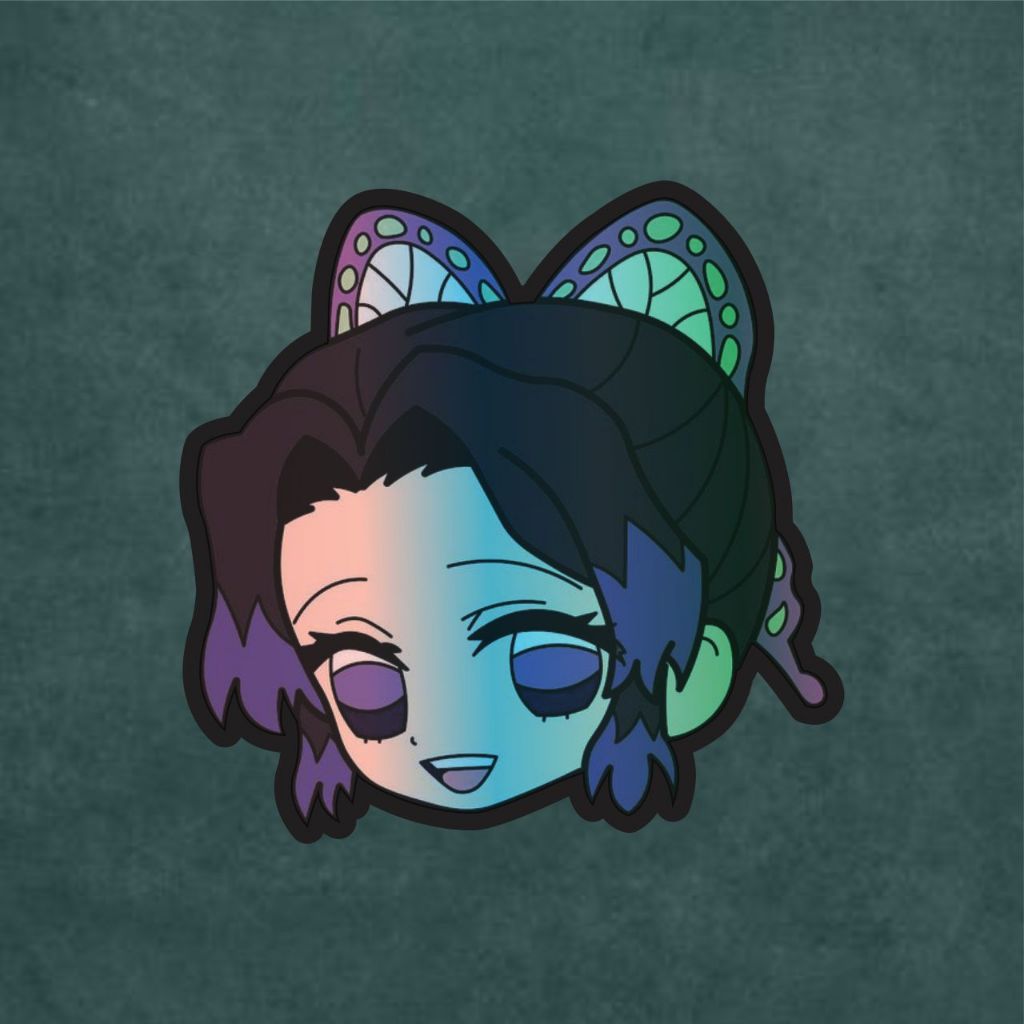 

Stiker Anime Hologram Shinobu Kocho Demon Slayer Case Hp dan Laptop 7 Cm