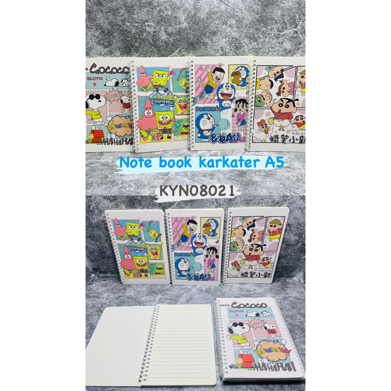

notebook karakter A5 / notebook ring jumbo / buku catatan karakter / diary karakter