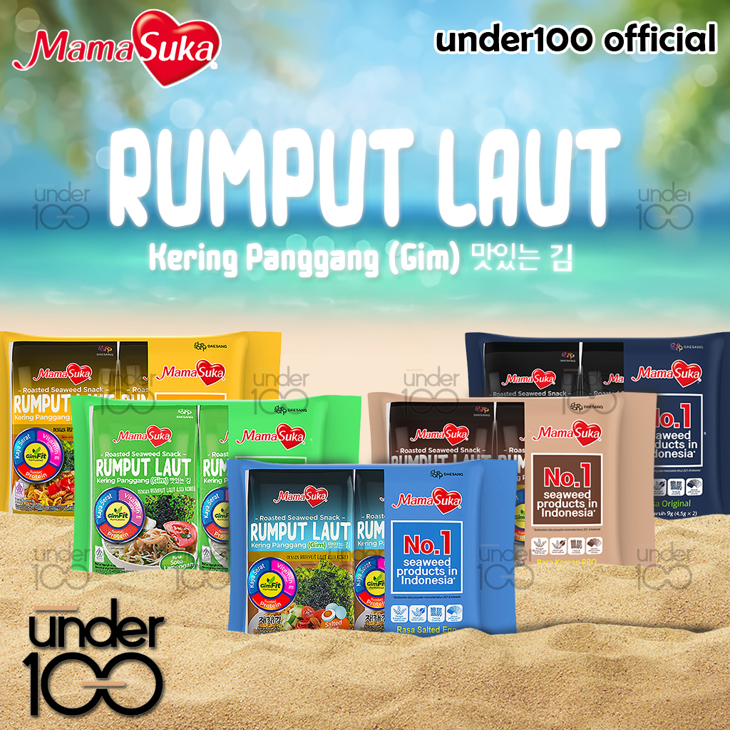 

❤ Under100 ❤ Mamasuka Rumput Laut Kering Panggang Nori 4,5 g Isi 2 Pcs | Salted Egg | Soto Lamongan | Jagung Bakar | Rasa Original | Korean BBQ | HALAL BPOM