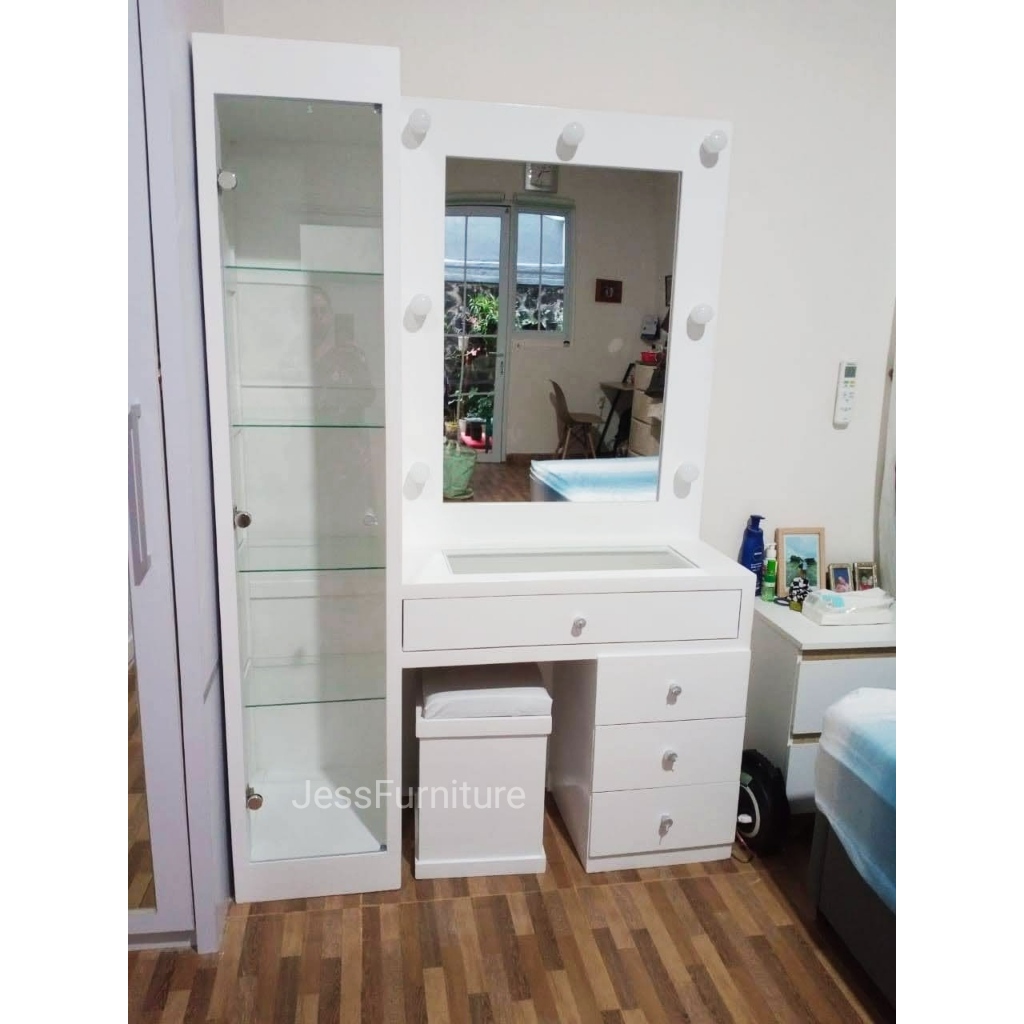 Meja Rias Rak Lampu Putih , Meja Rias Lampu Rak , Meja Rias Dan Hambalan