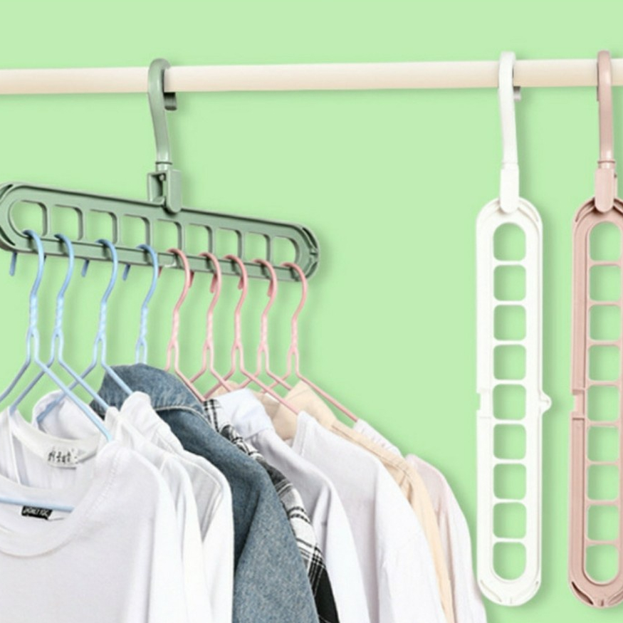 HANGER GANTUNGAN PAKAIAN MAGIC HANGER 9IN1 - GANTUNGAN HANGER BAJU 9IN1 MAGIC - BDC