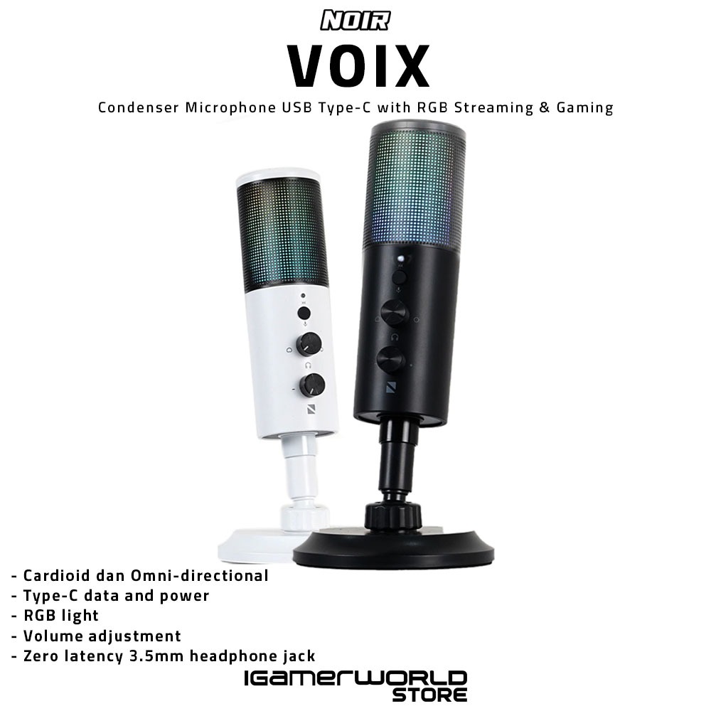 Noir Voix RGB Type-C Gaming & Streaming Condenser Microphone