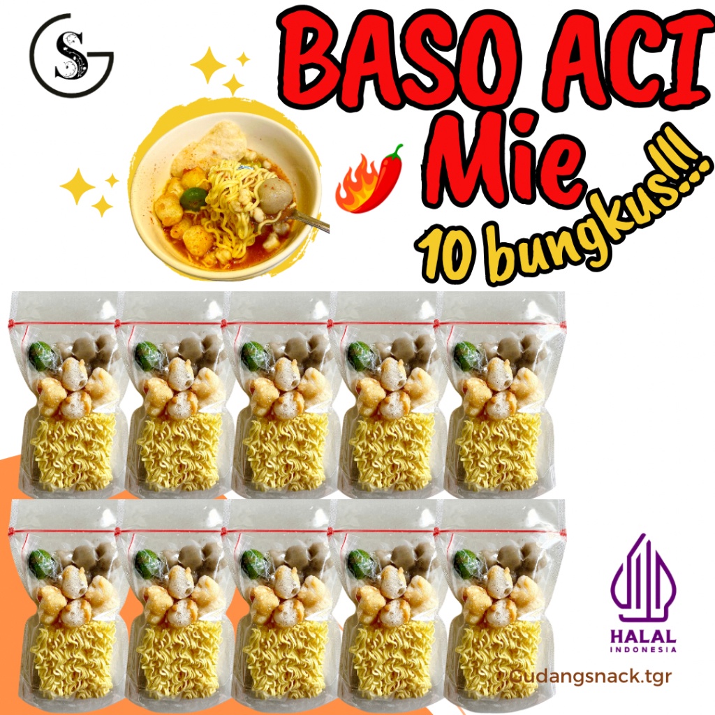

Ready Stok 10 BUNGKUS BASO ACI MIE PAKET HEMAT USAHA !!!