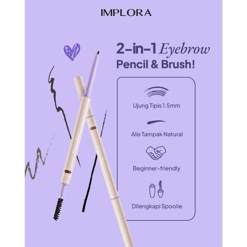 Implora Day To Day Brow Pop - Pensil Alis Implora Original BPOM COD Eyebrow Pencil Eye Brow