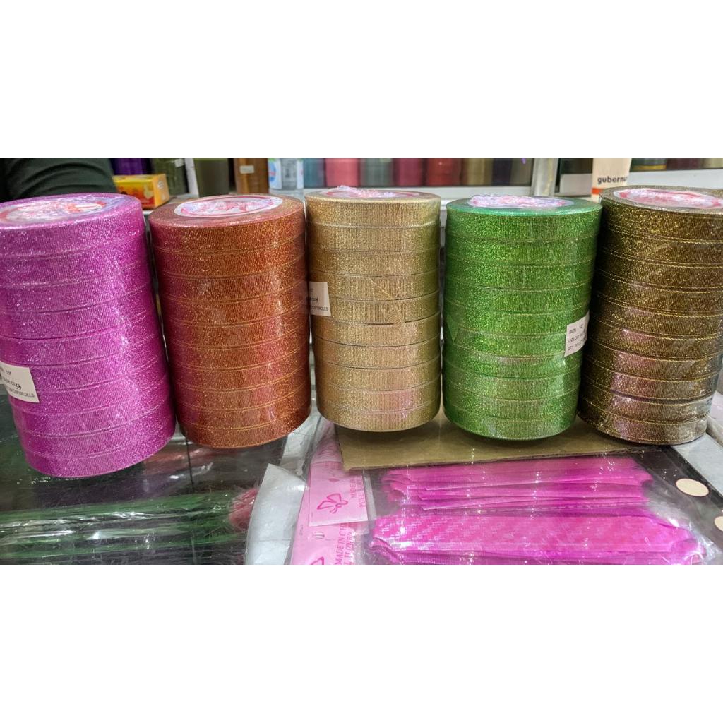 

Pita Glitter ukuran 0,5 inch / Pita Glitter 1,3 cm PER ROLL