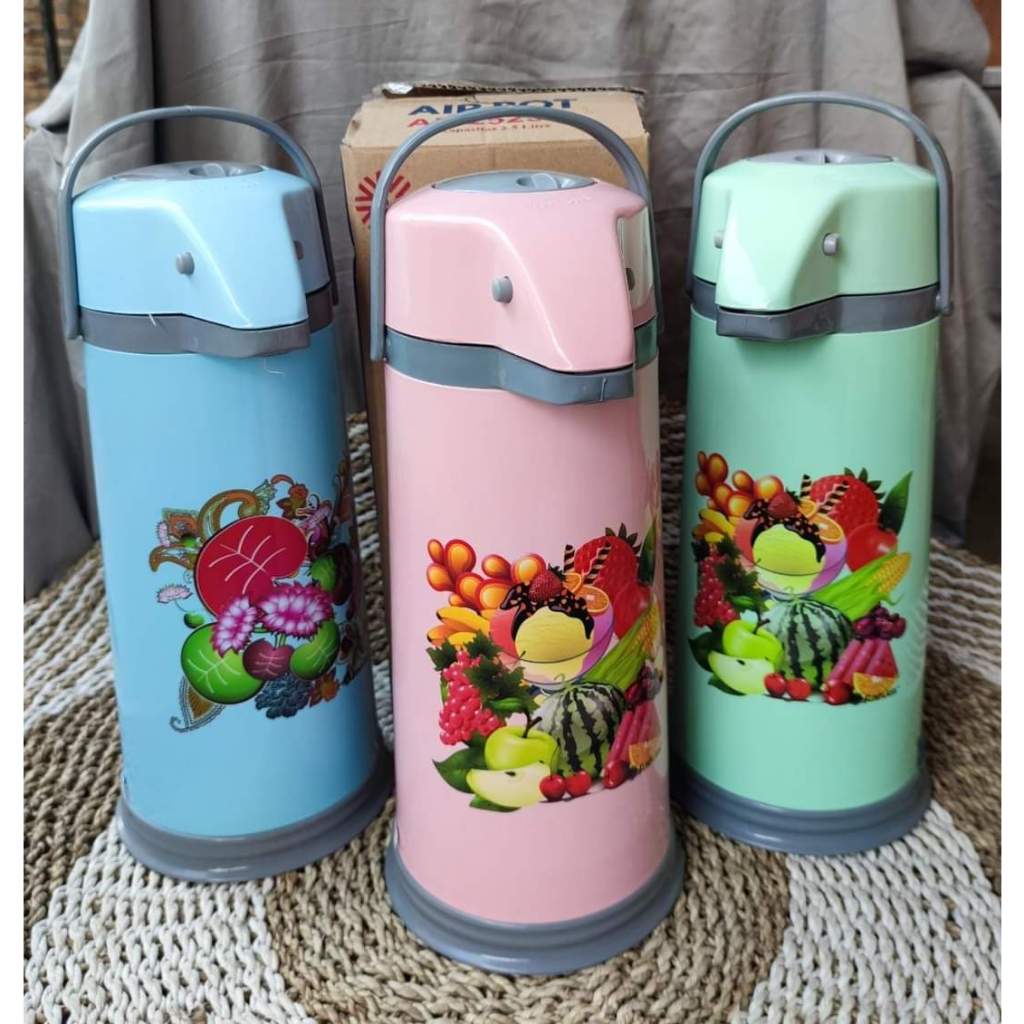 Termos pencet/termos air panas  sunflask 2.5 liter/termos pompa air panas/thermos