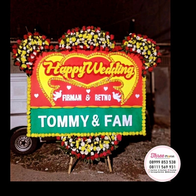 papan bunga wedding / bunga papan selamat sukses / bunga papan wedding / papan bunga ucapan