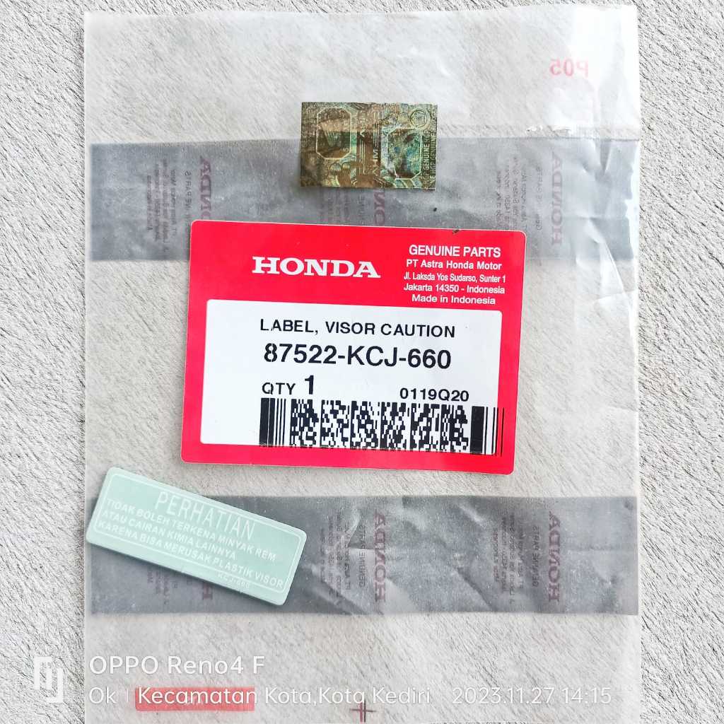 Sticker Label Visor Caution - Stiker Peringatan Visor BeAT-Spacy-Scoopy Vario 125-150 PCX 125-150 Ti