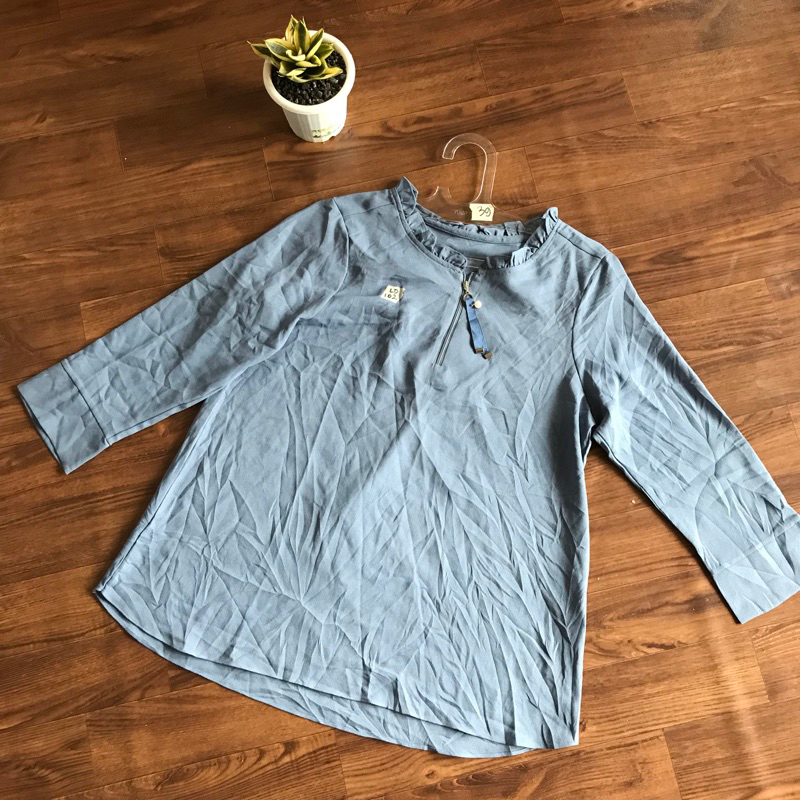 Baju atasan blouse wanita denim ceruty