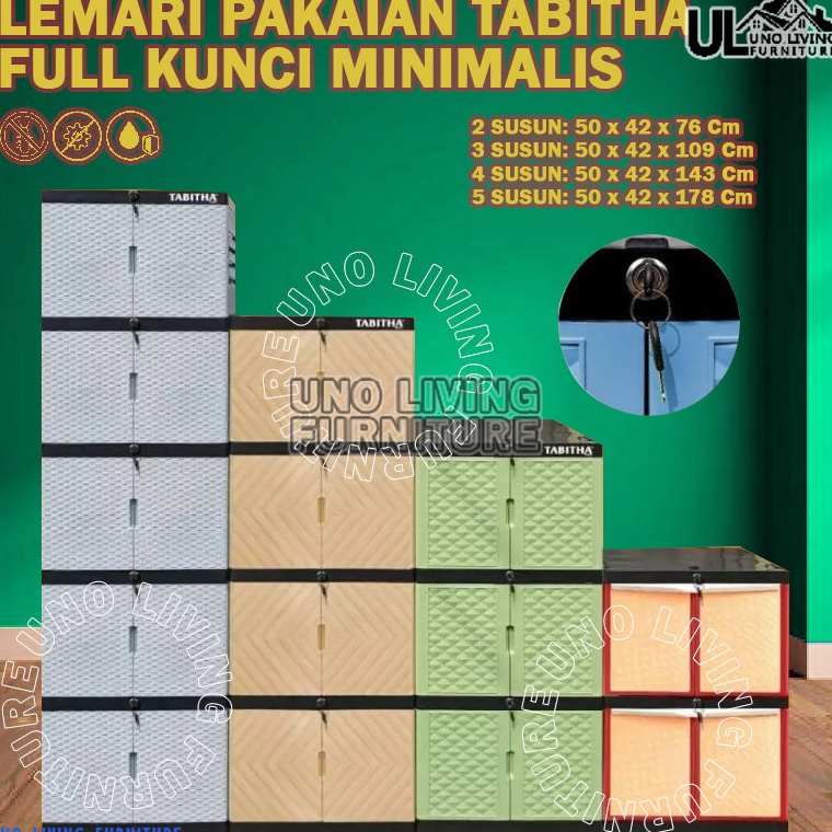 L9HVK LEMARI PAKAIAN PLASTIK FULL KUNCI LEMARI TABITHA PENGUNCIAN TABITHA LEMARI PAKAIAN LEMARI PLAS