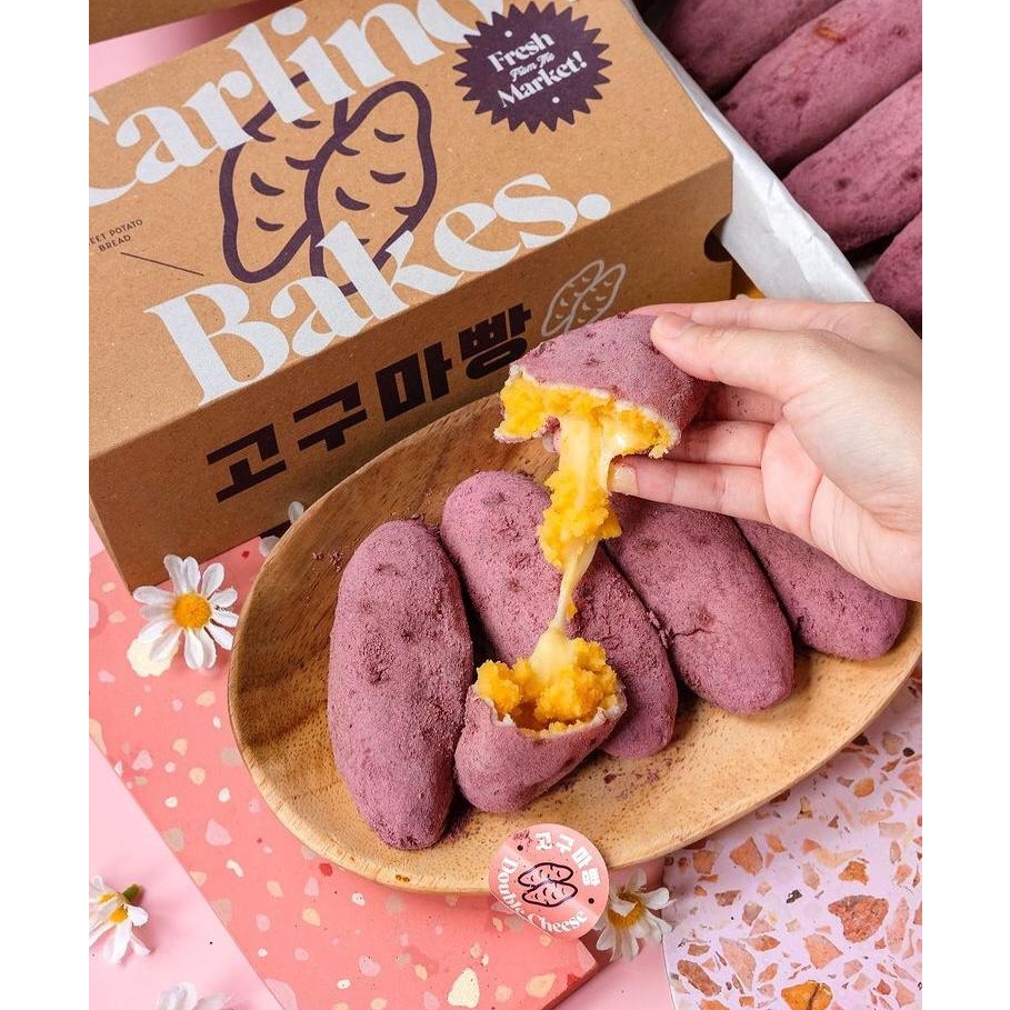 

Grosiran Murah Carlino Bakes - Korean Sweet Potato Bread Roti Ubi Korea Premium - Double Cheese murah
