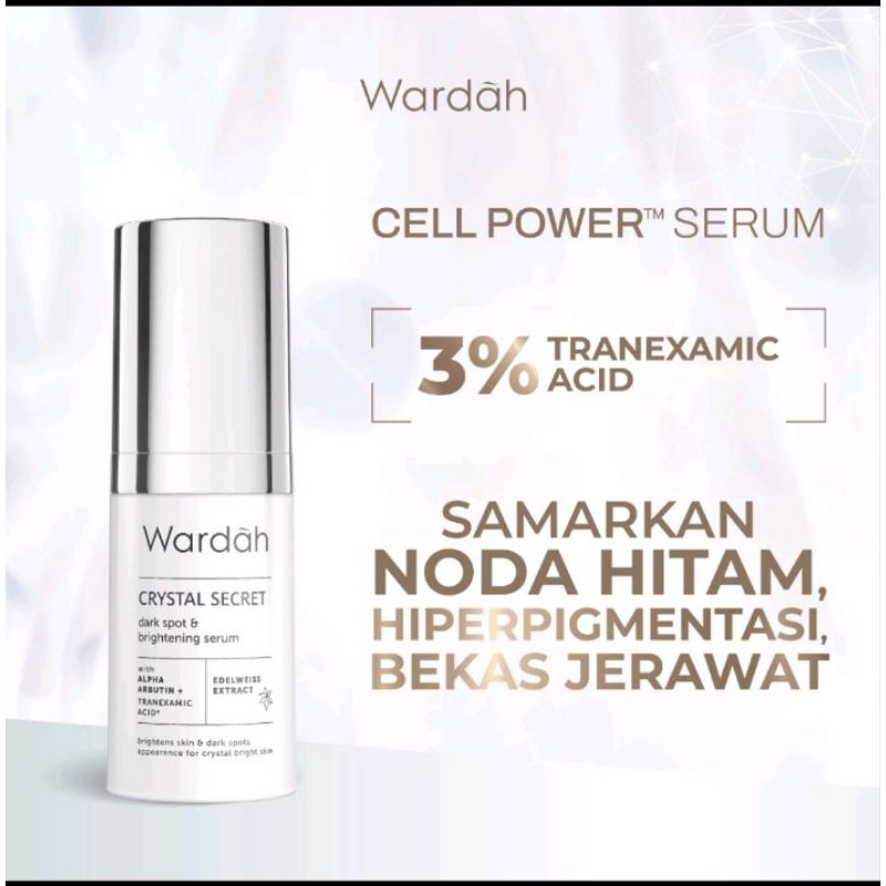 Wardah Crystal Secret Dark Spot & Brightening Serum 20 ml - Serum dengan Ekstrak Edelweiss - Mencera