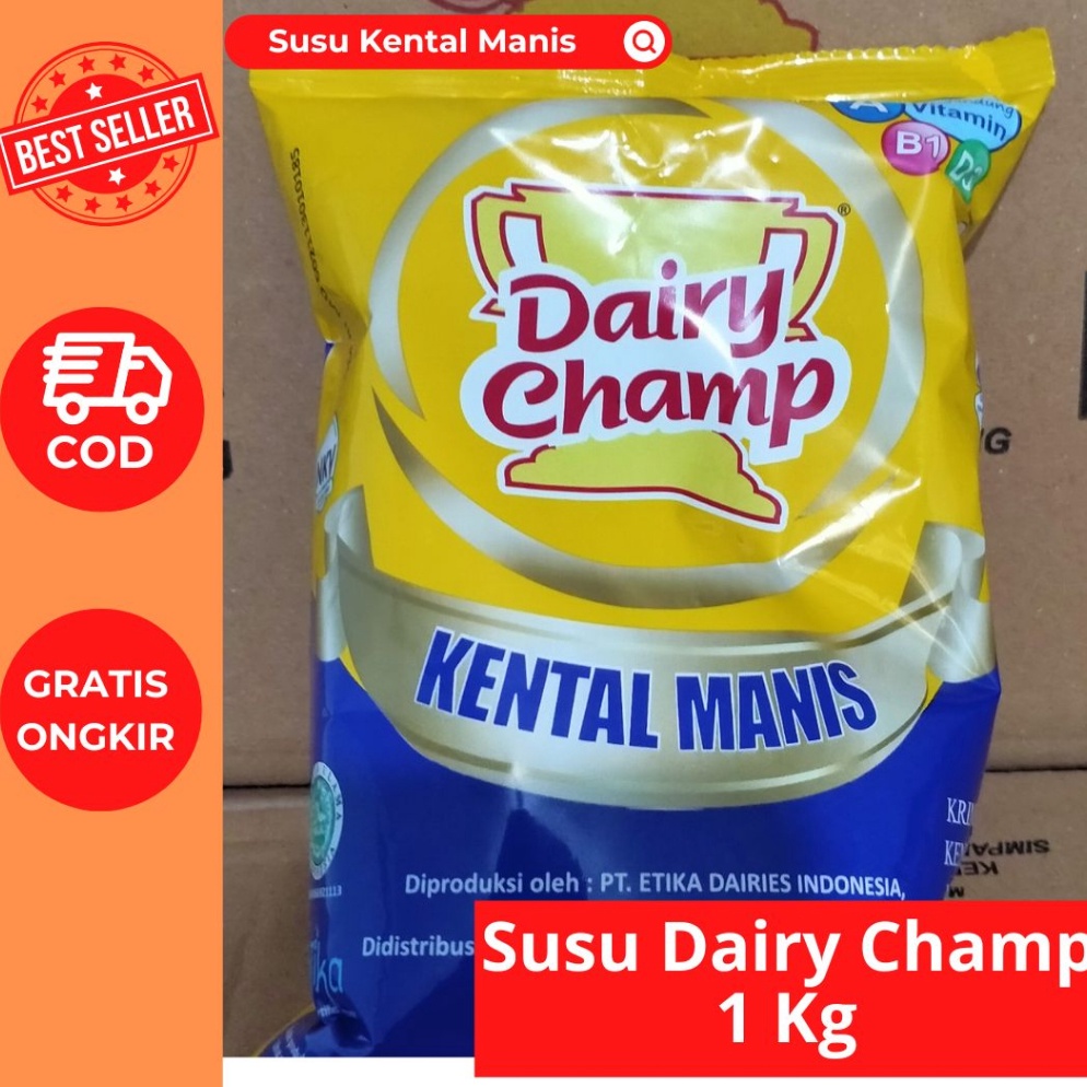 

[✩V15➤] Susu Kental Manis Dairy Champ 1Kg Susu Pilow 1Kg Spesial Discount