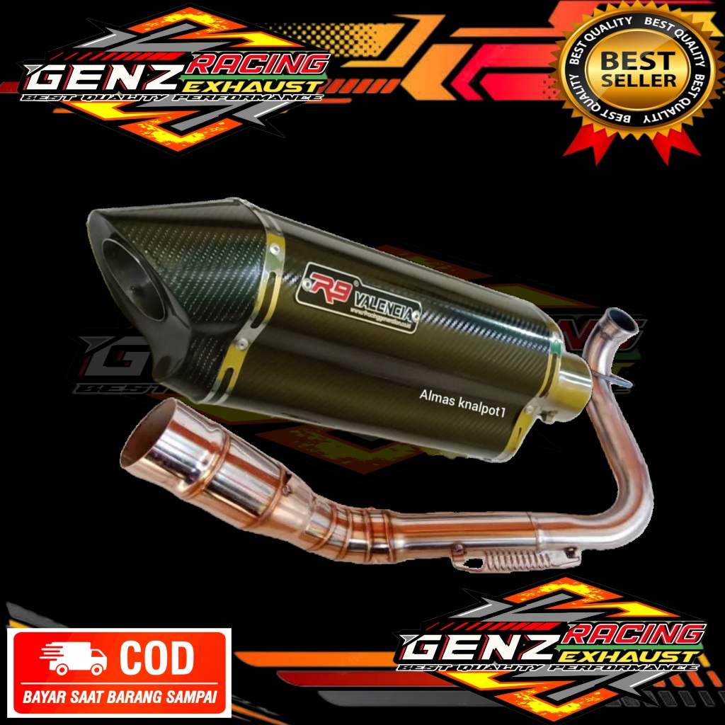 Knalpot R9 Valencia Karbon Beat Scoopy Mio sporty Mio J/m3/Gt PCX ADV Nmax Aerox Vario 125/150 DLL