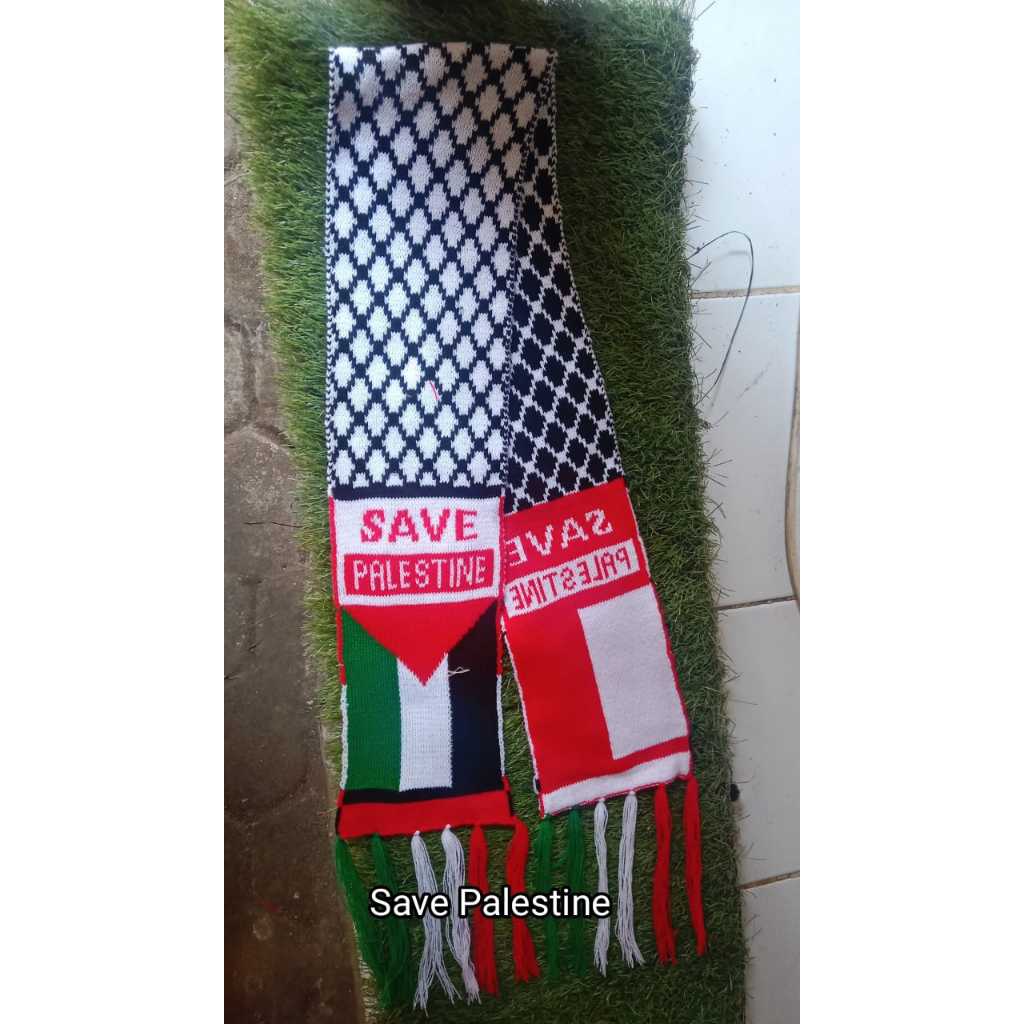 Syal Palestina - Syal Sorban Rajut Komputer Motif Slayer Palestina bisa COD