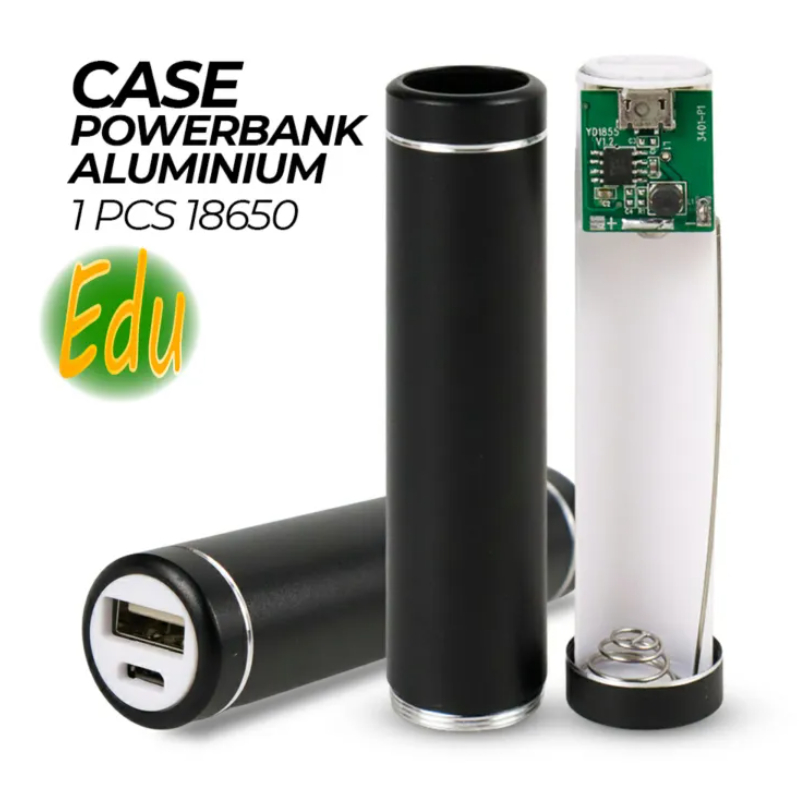 Modul Kit Mini Powerbank 1A Metal Case Aluminium DIY 1 Slot Holder Baterai 18650 Casing