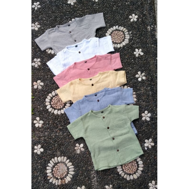 semi safari anak / kemeja anak / baju kepura anak/ kemeja serat jagung anak