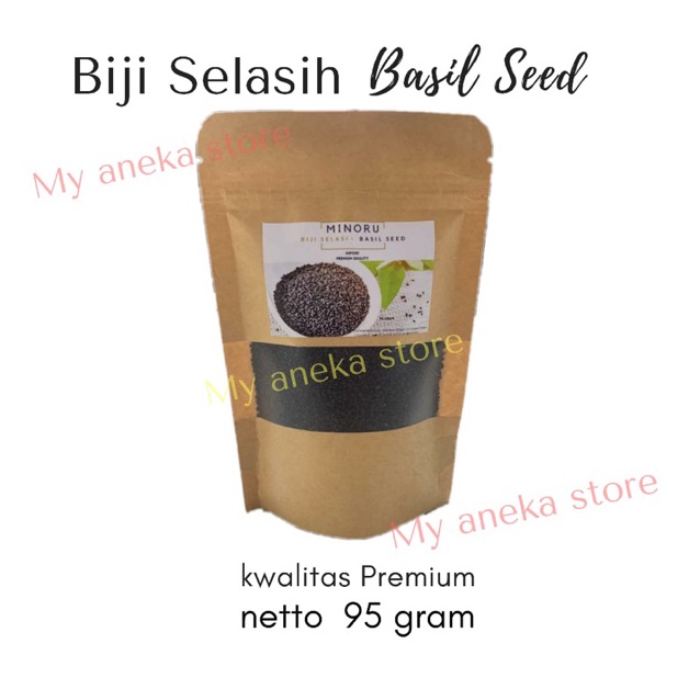 

Biji selasih / basil seed import kualitas premium 100gr merk minoru 65