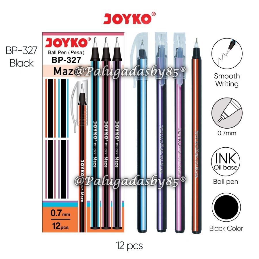 

(1 Biji) GROSIR Bolpen JOYKO BP-327 Maze 0.7 Hitam / Ball Pen Pulpen Pena BP-327 Maze (1 Biji)