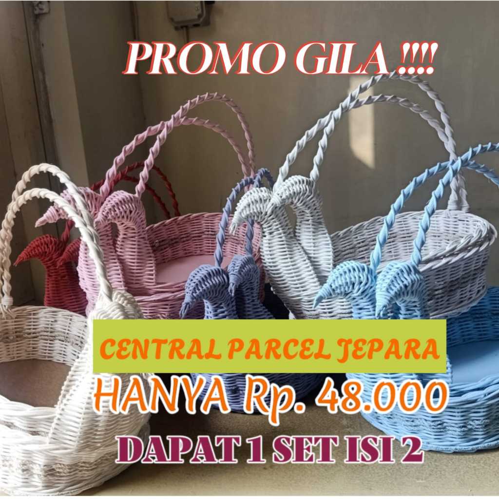 keranjang Rotan Angsa tangkai/Rotan lamaran/rotan bebek/rotan hantaran