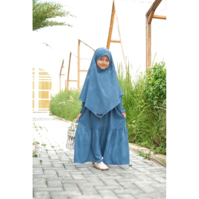 HABIBAH syar'i FK (french khimar) set anak perempuan CRINGKEL AIR FLOW baju anak