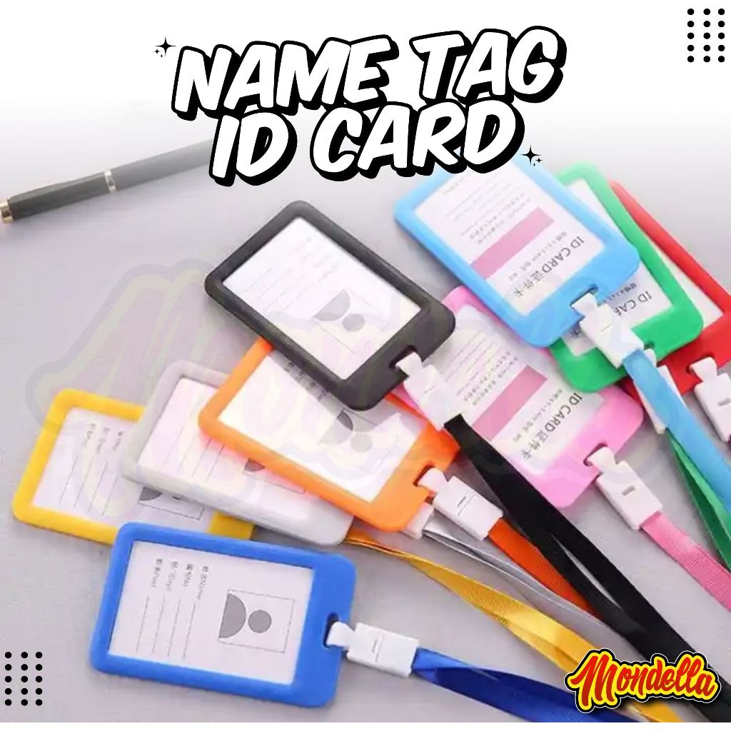 

Name Tag Id Card Gantungan Kartu Nama Plastik Vertical Lanyard Potrait Motif Polos Warna Warni Tanda Pengenal Berkualitas MONDELLA