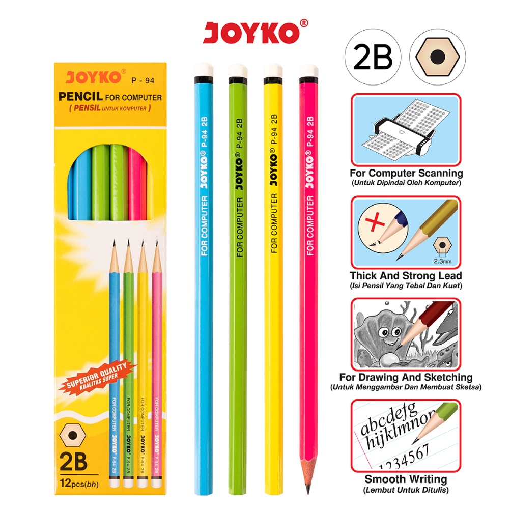 

✡ Pencil Pensil Joyko P-94 2B 1 BOX 12 PCS 6lz89