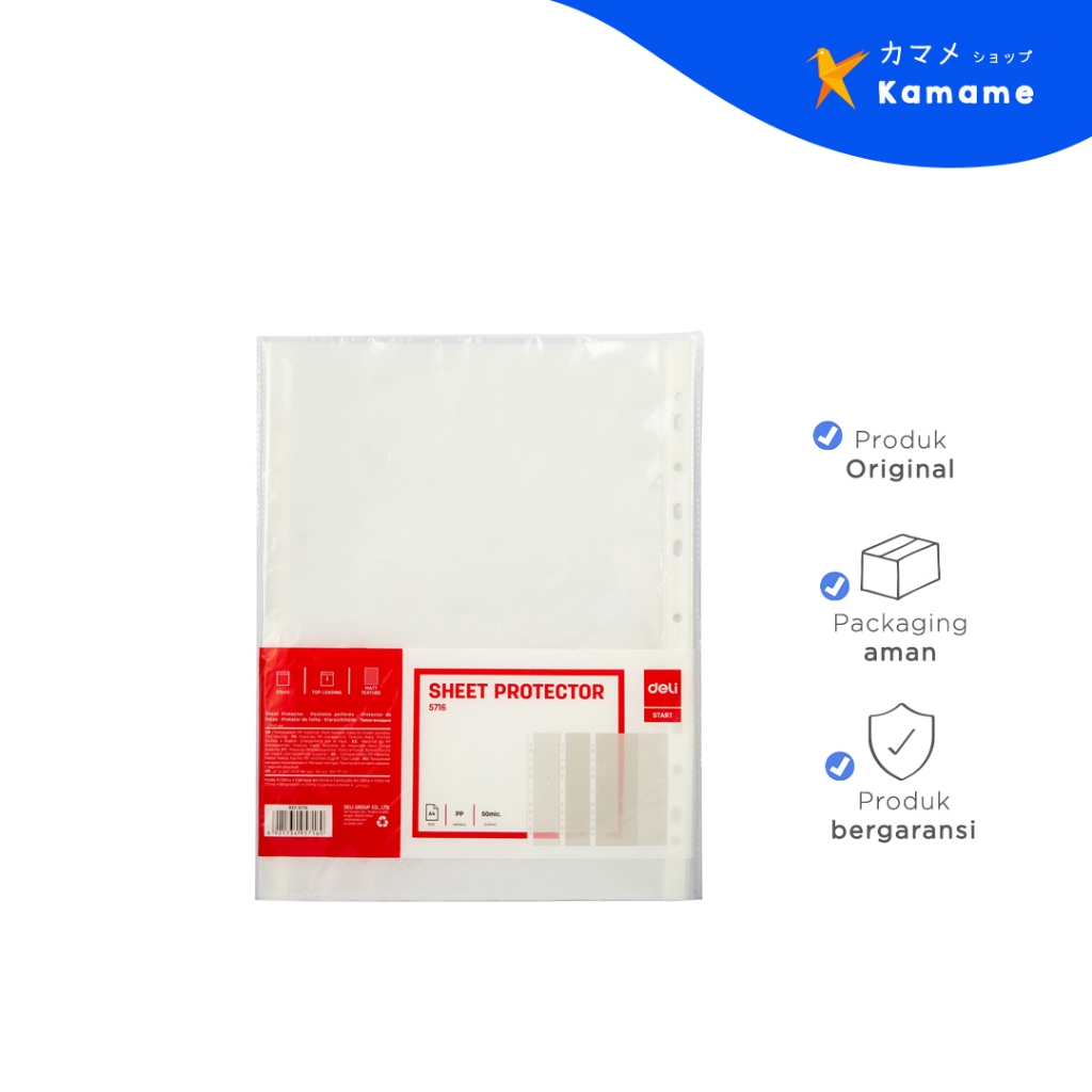 

Deli Sheet Protector - Transparent 5716 - Kamame