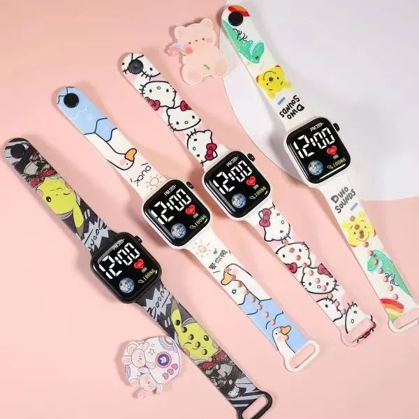 Jam Tangan Anak LED Kotak Karakter Lucu