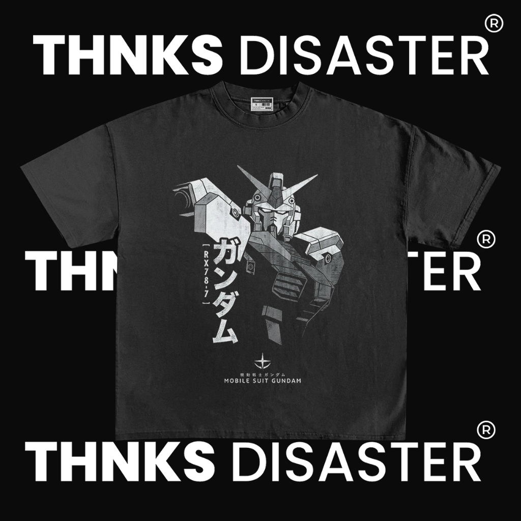 THNKSDISASTER | KAOS MOBILE SUIT GUNDAM RX78-7 | COMBED 24S | UNISEX | GRUNGE | BAND | KPOP | METAL 