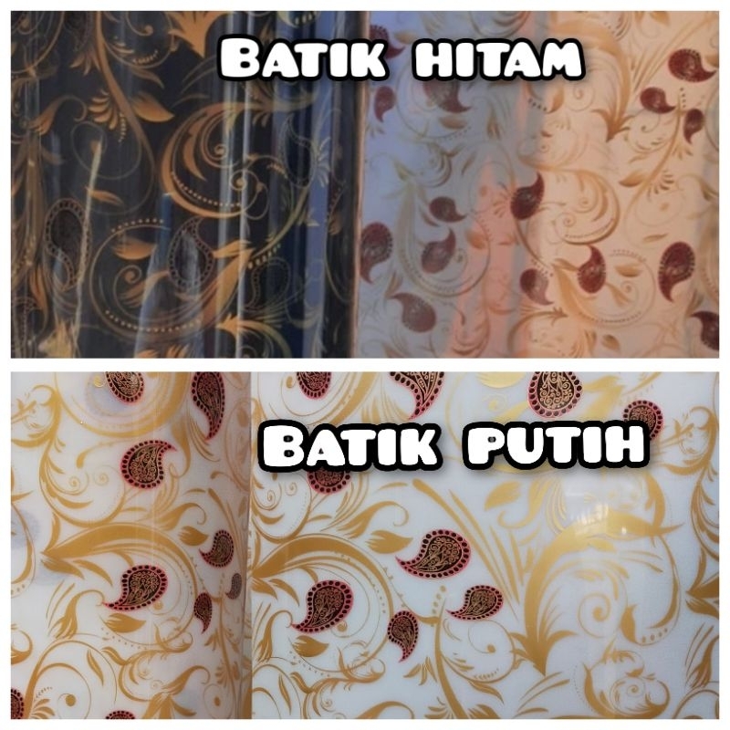 Fiber pagar plastik penutup pagar putih motif batik